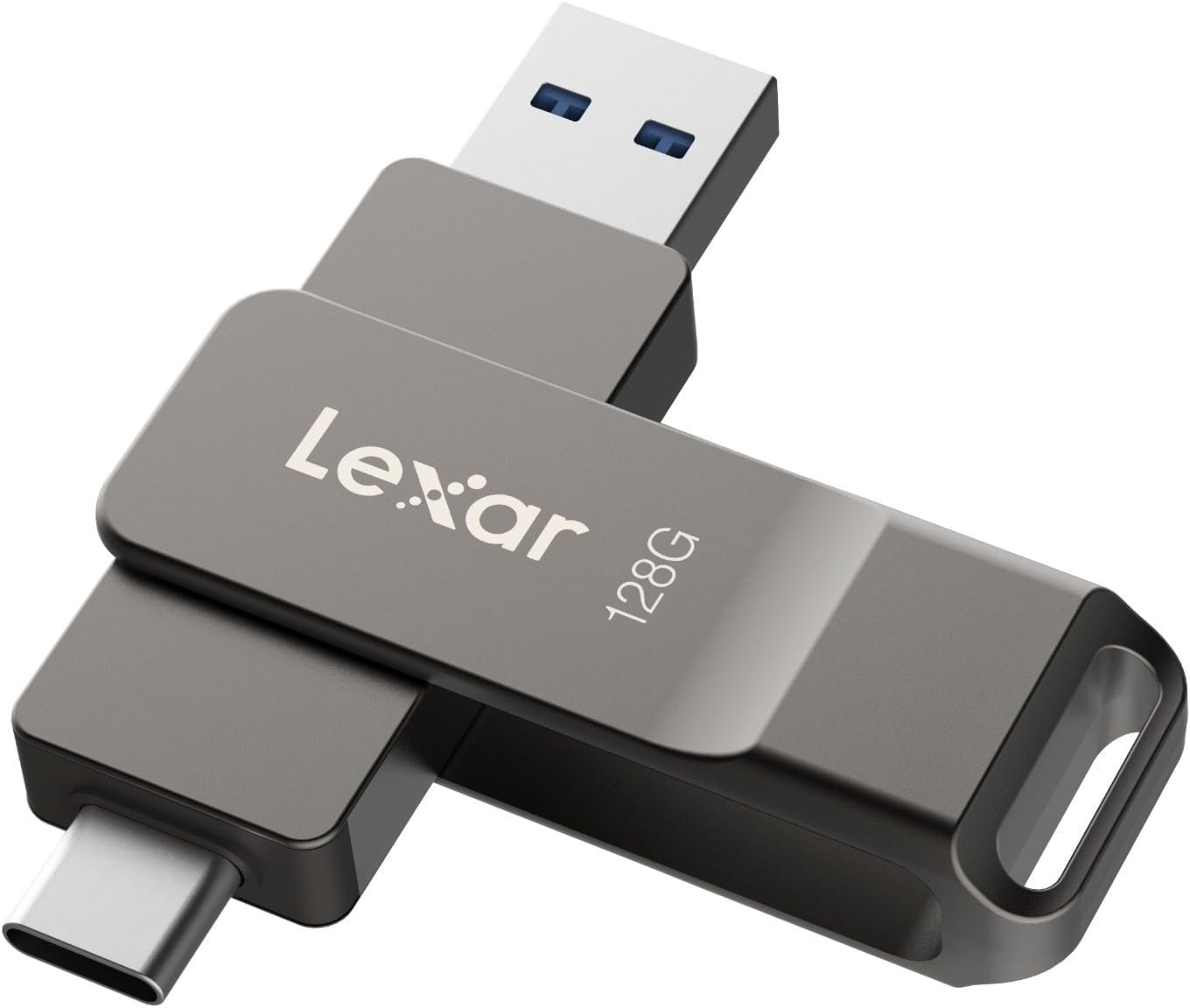 Lexar D40E 128GB Dual USB 3.2 Gen 1 Type-C Jump Drive, Titanium Grey