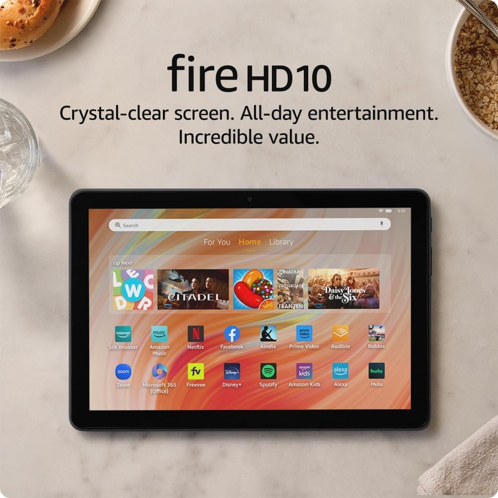 Amazon Fire HD 10 tablet, built for relaxation, 10.1" vibrant Full HD screen, octa-core processor, 4 GB RAM, 32 GB, Black - Image 2