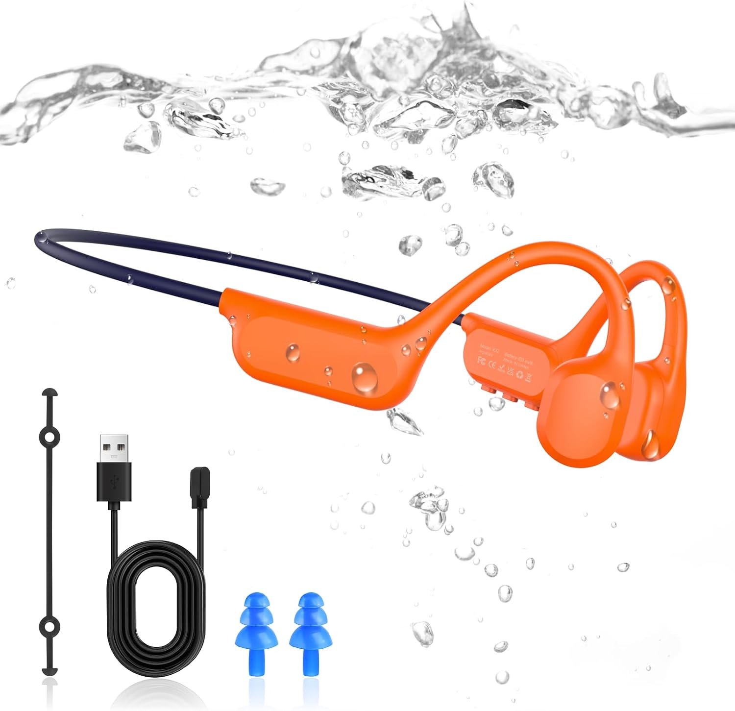 Swimming Headphones Underwater,IP68 Waterproof Headphones