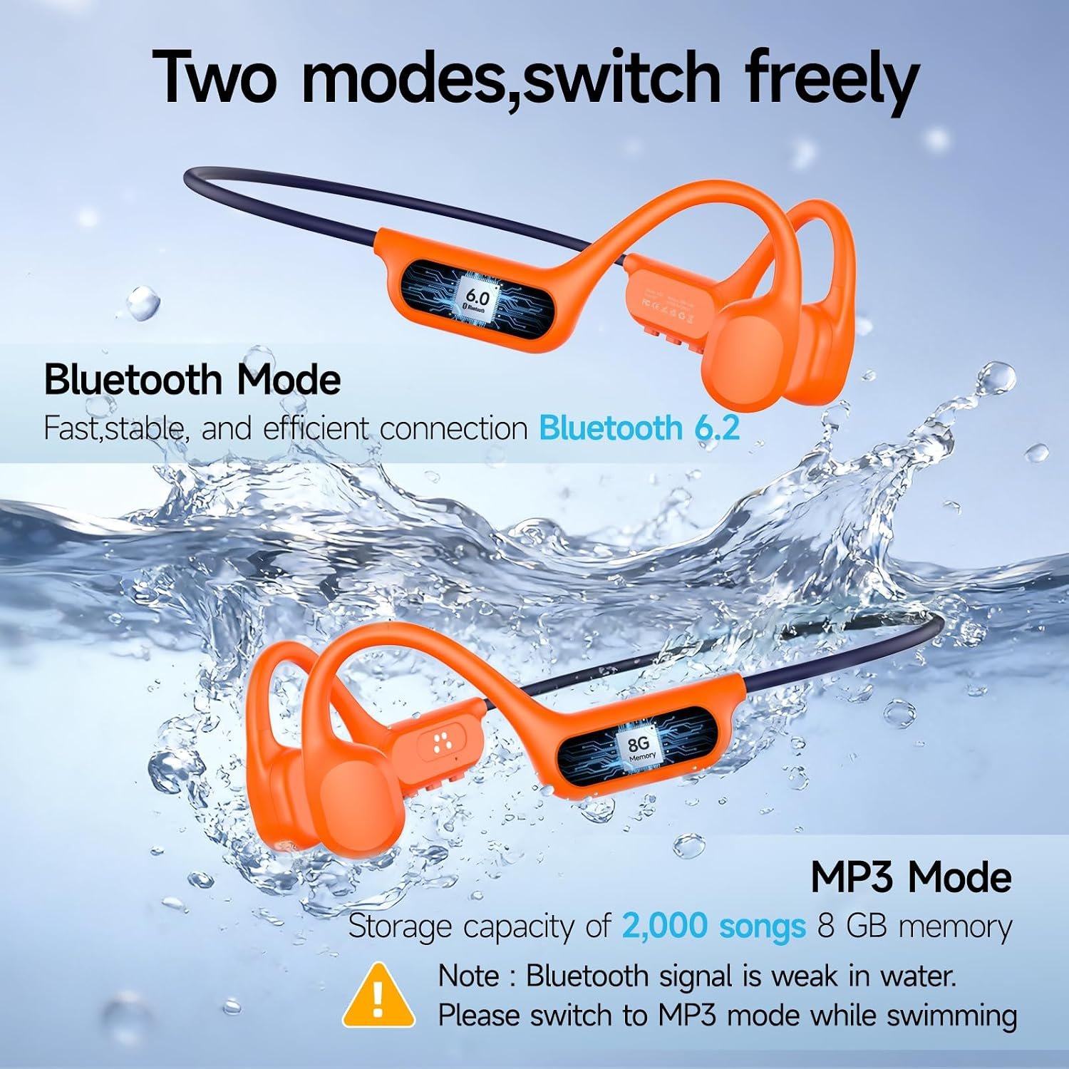 Swimming Headphones Underwater,IP68 Waterproof Headphones - Image 3