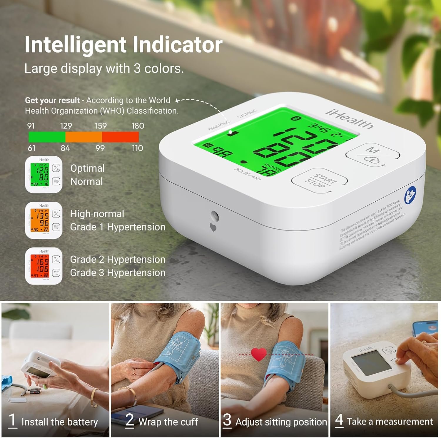 iHealth Track Smart Upper Arm Blood Pressure Monitor with Wide-Range Cuff - Image 2