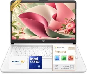 HP 14 Inch Laptop, 2027 Edition, Intel N150 CPU, 4GB DDR5 RAM, 128GB SSD, 1TB Cloud Storage, Windows 11 with Microsoft 365