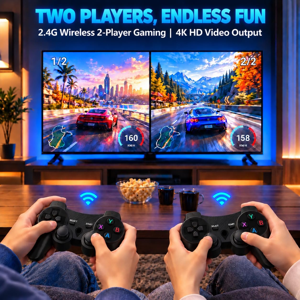 Retro Gaming Console, 4K HDMI TV Game Stick with 2 Wireless Controllers - Image 3