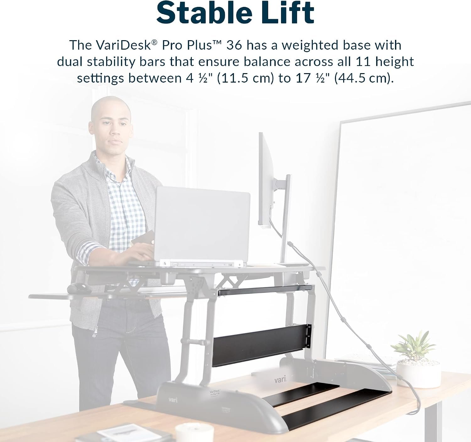 Vari Pro Plus 36 Standing Desk Converter, Black - Image 2