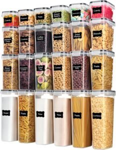 Vtopmart Airtight Food Storage Containers with Lids, 24 pcs, Black
